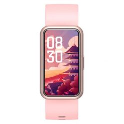 Smartwatch z zakrzywionym ekranem dotykowym – Abyx Fit Etna – Pudrowy Róż. Czerwone krokomierze ABYX. Za 275.90 zł.