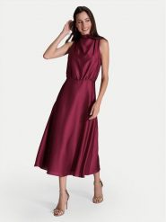 Swing Sukienka koktajlowa 5AI13700 Bordowy Regular Fit. Czerwone sukienki damskie Swing, bez wzorów, z syntetyku, wizytowe, bez kołnierzyka, bez ramiączek. Za 469.99 zł.