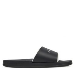Klapki Calvin Klein Jeans. Czarne klapki męskie Calvin Klein Jeans, bez wzorów, z jeansu, bez zapięcia. Za 129.99 zł.