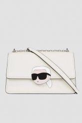 KARL LAGERFELD Biała torebka K/ikonik 2.0 Leather. Białe torebki do ręki damskie KARL LAGERFELD, bez wzorów, ze skóry, bez dodatków. W wyprzedaży za 799.99 zł.