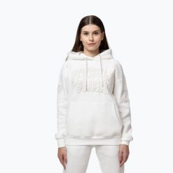 Bluza damska Pitbull Fiora Hooded. Białe bluzy damskie PITBULL, m, bez wzorów, z bawełny, eleganckie, bez ramiączek, bez kaptura. Za 189.99 zł.