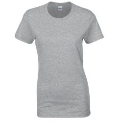 Damska Koszulka Z Grubej Bawełny. Szare bluzki damskie GILDAN, xl, bez wzorów, z bawełny, sportowe, bez kołnierzyka, bez ramiączek. Za 34.99 zł.