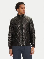 Guess Kurtka z imitacji skóry M4BL28 WGJ60 Czarny Regular Fit. Czarne kurtki męskie Guess, m, z aplikacjami, ze skóry, bez kaptura. Za 629.99 zł.
