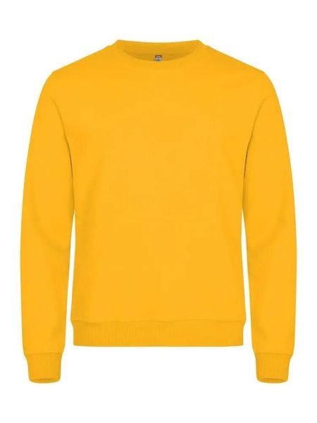 Clique Basic Roundneck bluza unisex z okrągłym dekoltem - materiał przeciw. Żółte bluzy damskie CLIQUE, s, bez wzorów, z bawełny, klasyczne, bez ramiączek, bez kaptura. Za 149.48 zł.