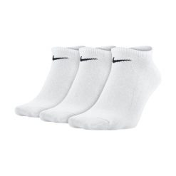 Skarpety Sportowe SX2554-101 3 par. Białe skarpetki damskie Nike, bez wzorów, z materiału. Za 49.00 zł.