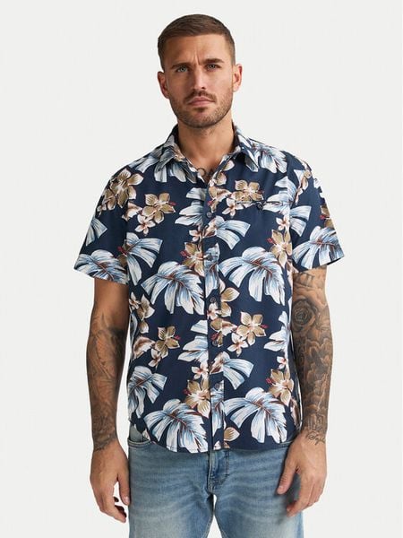 Petrol Industries Koszula M-1050-SIS418 Granatowy Regular Fit. Niebieskie koszule męskie Petrol Industries, m, bez wzorów, z bawełny, bez kołnierzyka, bez ramiączek. Za 129.99 zł.