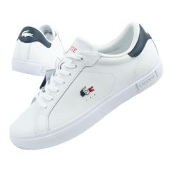 Buty sportowe męskie Lacoste Powercourt 125 1 SMA. Białe buty sportowe męskie Lacoste, bez wzorów, ze skóry, bez zapięcia. Za 429.00 zł.