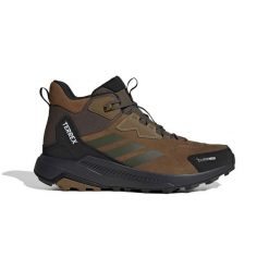 Buty męskie górskie ADIDAS TERREX ANYLANDER MID LEA CP 46.6. Brązowe trekkingi męskie Adidas, z nubiku, bez zapięcia. Za 479.00 zł.