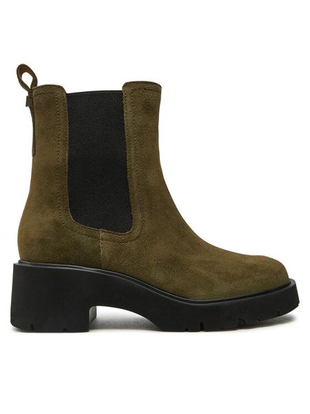 Camper Sztyblety Milah K400575-014 Zielony. Zielone botki damskie Camper, bez wzorów, ze skóry, bez obcasa, na płaskiej podeszwie, bez zapięcia. Za 489.99 zł.