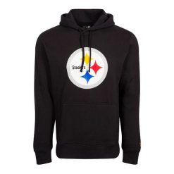 Bluza z kapturem Steelers NFL. Czarne bluzy męskie New Era, m, bez wzorów, bez ramiączek, z kapturem. W wyprzedaży za 255.35 zł.