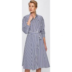 Polo Ralph Lauren - Sukienka. Niebieskie sukienki damskie Polo Ralph Lauren, do pracy, s, bez wzorów, z bawełny, biznesowe, bez kołnierzyka, bez ramiączek, maxi, proste. W wyprzedaży za 699.90 zł.