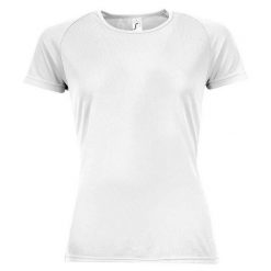 Koszulka Damska Sportowa Raglanowa. Białe koszulki sportowe damskie SOL'S, m, bez wzorów, bez ramiączek, trekkingowe. Za 39.99 zł.