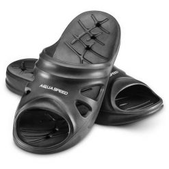 Klapki basenowe dla dorosłych Aqua Speed Florida. Czarne klapki damskie Aqua-Speed, bez wzorów, sportowe, bez obcasa, bez zapięcia. Za 48.99 zł.