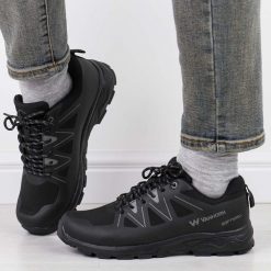 Czarne półbuty trekkingowe Softshell Vanhorn 34001. Czarne obuwie trekkingowe damskie Vanhorn, z materiału, bez zapięcia. Za 199.00 zł.