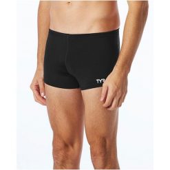 Bokserki kąpielowe męskie TYR Male square leg. Czarne kąpielówki męskie TYR, m, bez wzorów. Za 199.99 zł.