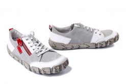 RIEKER L0302-40 grey combination, półbuty damskie. Szare półbuty damskie Rieker, bez wzorów, bez obcasa, bez zapięcia. Za 258.93 zł.
