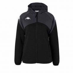 Damska bluza dresowa Kappa Fianta. Czarne bluzy damskie Kappa, l, bez wzorów, z dresówki, eleganckie, bez ramiączek, z kapturem. Za 340.05 zł.