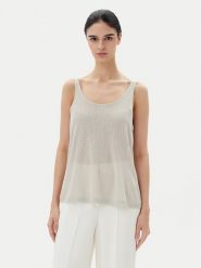 ONLY Top Frida 15194667 Beżowy Regular Fit. Brązowe topy damskie ONLY, xs, bez wzorów, z syntetyku, bez kołnierzyka, bez ramiączek. Za 39.99 zł.