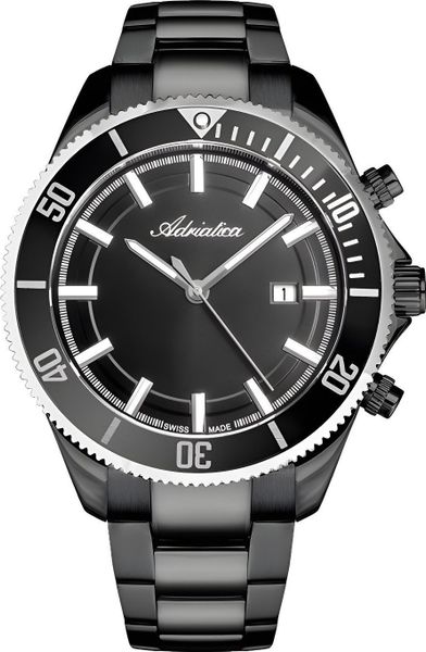 Zegarek Adriatica Zegarek męski Adriatica A1139.S1R6Q czarny. Czarne zegarki męskie Adriatica, bez wzorów. Za 890.00 zł.