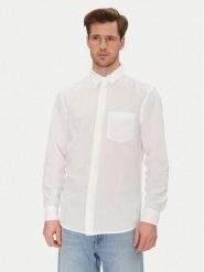 Calvin Klein Koszula K10K114488 Biały Regular Fit. Białe koszule męskie Calvin Klein, m, bez wzorów, ze lnu, bez kołnierzyka, bez ramiączek. Za 249.99 zł.