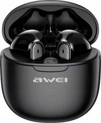 Słuchawki Awei Bluetooth 5.3 T68 ENC TWS headphones + docking station black/black. Czarne słuchawki bezprzewodowe Awei. Za 36.08 zł.