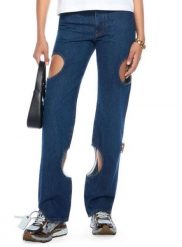 Damskie jeansy Meteor Denim, niebieskie, rozmiar W26. Białe jeansy damskie Erima, bez wzorów, z bawełny, długie. Za 972.99 zł.