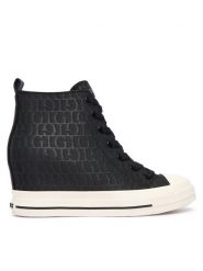 Guess Trampki FLTSUN FAL12 Czarny. Czarne trampki i tenisówki damskie Guess, z aplikacjami, z materiału, bez zapięcia. Za 494.99 zł.