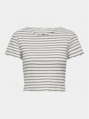 ONLY T-Shirt Anits 15253651 Écru Regular Fit. T-shirty damskie ONLY, l, bez wzorów, z syntetyku, bez kołnierzyka, bez ramiączek. Za 49.99 zł.