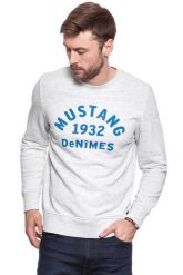 MUSTANG BLUZA Basic Crewneck LIGHT GREY MEL. 1007003 4163. Szare bluzy męskie Mustang, m, bez wzorów, bez ramiączek, bez kaptura. W wyprzedaży za 69.99 zł.