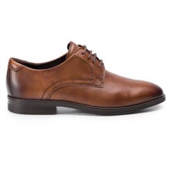 Półbuty ECCO. Brązowe buty wizytowe męskie ecco, bez wzorów, bez obcasa, bez zapięcia. Za 379.99 zł.