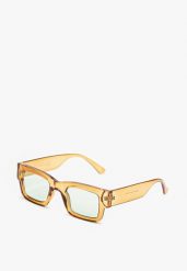 Beżowe Prostokątne Okulary Przeciwsłoneczne z Filtrem UV Elledenira. Brązowe okulary przeciwsłoneczne damskie Born2be, prostokątne. Za 29.99 zł.