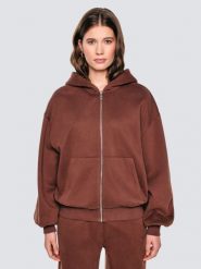 Bluza damska rozpinana z kapturem brązowa Marta 804. Brązowe bluzy damskie BIG STAR, l, bez wzorów, z dzianiny, retro, bez ramiączek, z kapturem. W wyprzedaży za 139.99 zł.