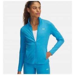 Bluza Damska Treningowa Rozpinana Bez Kaptura Under Armour. Niebieskie bluzy damskie Under Armour, bez wzorów, bez ramiączek, bez kaptura. W wyprzedaży za 183.93 zł.