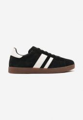 Czarno-Białe Buty Sportowe z Naturalnego Zamszu Palarwena. Czarne buty sportowe męskie Born2be, bez wzorów, z jeansu, bez zapięcia. Za 129.99 zł.