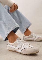 Beżowe Sneakersy Klasyczne Tenisówki z Zamszu Naturalnego Talanashta. Brązowe trampki i tenisówki damskie Renee, bez wzorów, z jeansu, bez zapięcia. Za 199.99 zł.