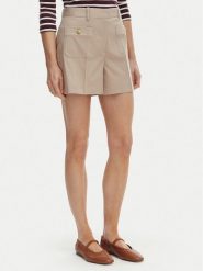 Tommy Hilfiger Szorty materiałowe WW0WW49592 Beżowy Regular Fit. Brązowe szorty damskie Tommy Hilfiger, bez wzorów, z bawełny. Za 529.99 zł.