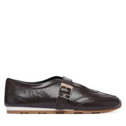 Baleriny Tommy Hilfiger. Brązowe balerinki damskie Tommy Hilfiger, bez wzorów, bez obcasa, bez zapięcia. Za 449.99 zł.