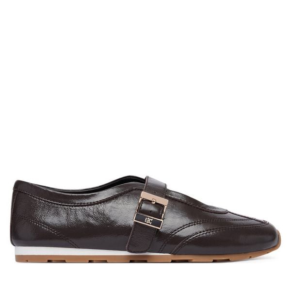 Baleriny Tommy Hilfiger. Brązowe balerinki damskie Tommy Hilfiger, bez wzorów, bez obcasa, bez zapięcia. Za 363.99 zł.
