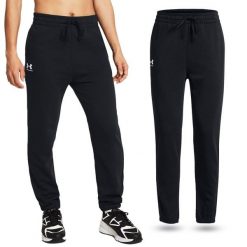 Spodnie dresowe damskie UNDER ARMOUR Rival Terry Joggers. Czarne spodnie dresowe damskie Under Armour, bez wzorów, z dresówki, sportowe, długie. W wyprzedaży za 239.35 zł.