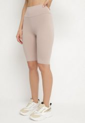 Jasnobeżowe Casualowe Szorty Typu Kolarki Lidessa. Brązowe szorty damskie Born2be, bez wzorów, eleganckie. Za 34.99 zł.