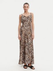 Guess Sukienka wieczorowa W5GT10 WF1T2 Brązowy Slim Fit. Brązowe sukienki damskie Guess, l, z aplikacjami, z syntetyku, wizytowe, bez kołnierzyka, bez ramiączek. Za 329.99 zł.