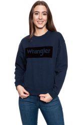 BLUZA WRANGLER HIGH RIB RETRO SWEAT NAVY W6N0HA114 112130760. Niebieskie bluzy damskie Wrangler, s, bez wzorów, retro, bez ramiączek, bez kaptura. W wyprzedaży za 69.99 zł.