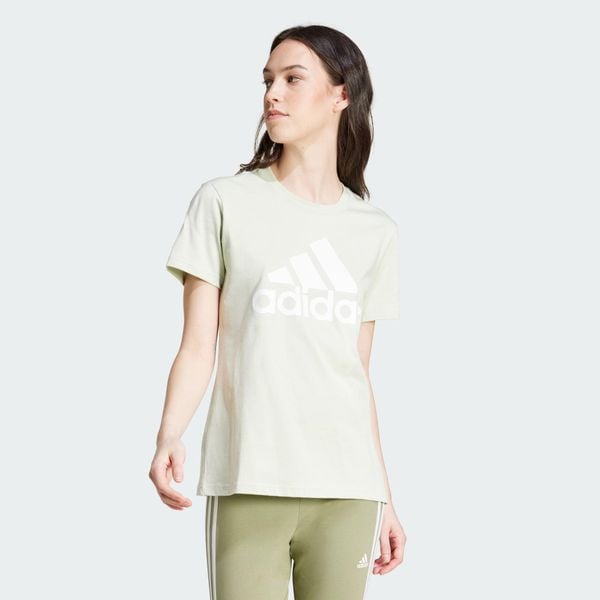 Koszulka Essentials Logo. Brązowe bluzki damskie Adidas, s, bez wzorów, sportowe, bez kołnierzyka, bez ramiączek. Za 129.00 zł.