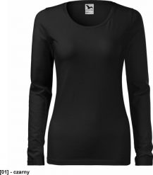 MALFINI Slim 139 - ADLER - Koszulka damska, 180 g/m2, - czarny M. Czarne bluzki damskie MALFINI, m, bez wzorów, bez kołnierzyka, bez ramiączek. Za 36.46 zł.