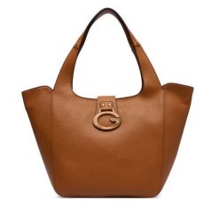 Torebka Guess. Brązowe shopperki damskie Guess, z aplikacjami, bez dodatków. Za 714.99 zł.