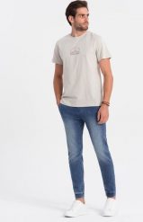 Ombre Spodnie męskie marmurkowe jeansowe JOGGERY - jasnoniebieskie V2 OM-PADJ-0133 L. Niebieskie spodnie sportowe męskie Ombre, l, bez wzorów, z jeansu. Za 89.99 zł.