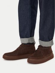 Clarks Trzewiki Torhill LaceHi 26184694 Brązowy ciemny. Brązowe botki męskie Clarks, bez wzorów, z nubiku, bez obcasa, bez zapięcia. Za 569.99 zł.