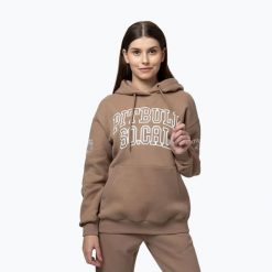 Bluza damska Pitbull Fiora Hooded. Brązowe bluzy damskie PITBULL, m, bez wzorów, z bawełny, bez ramiączek, bez kaptura. Za 189.99 zł.