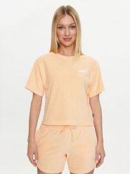 Puma T-Shirt Ess Elevated 677947 Pomarańczowy Regular Fit. Brązowe t-shirty damskie Puma, xl, bez wzorów, z bawełny, bez kołnierzyka, bez ramiączek. Za 99.99 zł.