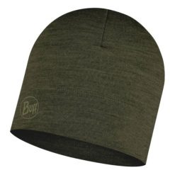 Czapka wełniana Buff Lightweight Merino Wool. Zielone czapki męskie Buff, bez wzorów, z wełny. Za 129.90 zł.